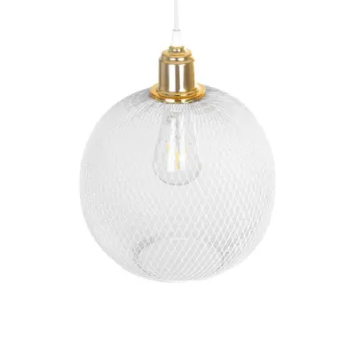 LEDTM® WIRE 203-0005 Μοντέρνο Κρεμαστό Φωτιστικό Πλέγμα Μονόφωτο 1 x E27 IP20 Λευκό Μέταλλο - Μ25 x Π25 x Υ30cm - Image 6