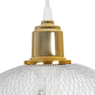 LEDTM® WIRE 203-0005 Μοντέρνο Κρεμαστό Φωτιστικό Πλέγμα Μονόφωτο 1 x E27 IP20 Λευκό Μέταλλο - Μ25 x Π25 x Υ30cm - Image 7