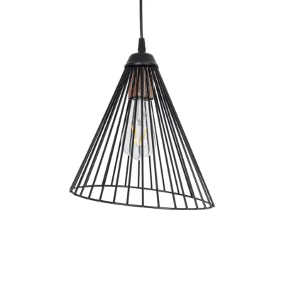 LEDTM® ARCWIRE 203-0015 Μοντέρνο Κρεμαστό Φωτιστικό Πλέγμα Μονόφωτο 1 x E27 IP20 Μαύρο Μέταλλο - Μ25 x Π25 x Υ30cm
