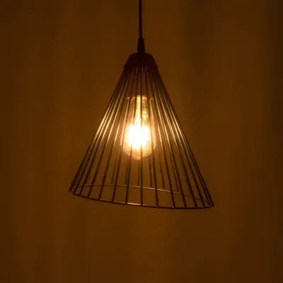 LEDTM® ARCWIRE 203-0015 Μοντέρνο Κρεμαστό Φωτιστικό Πλέγμα Μονόφωτο 1 x E27 IP20 Μαύρο Μέταλλο - Μ25 x Π25 x Υ30cm - Image 3