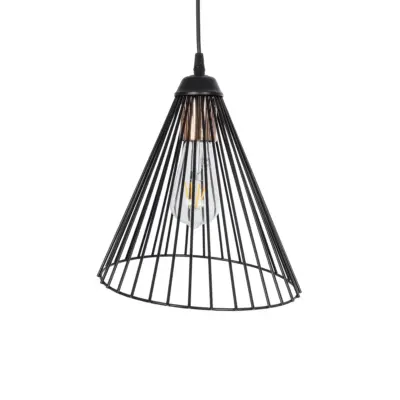 LEDTM® ARCWIRE 203-0015 Μοντέρνο Κρεμαστό Φωτιστικό Πλέγμα Μονόφωτο 1 x E27 IP20 Μαύρο Μέταλλο - Μ25 x Π25 x Υ30cm - Image 5