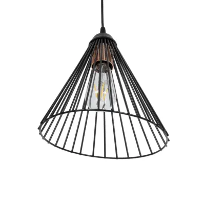 LEDTM® ARCWIRE 203-0015 Μοντέρνο Κρεμαστό Φωτιστικό Πλέγμα Μονόφωτο 1 x E27 IP20 Μαύρο Μέταλλο - Μ25 x Π25 x Υ30cm - Image 6