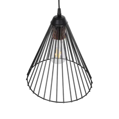 LEDTM® ARCWIRE 203-0015 Μοντέρνο Κρεμαστό Φωτιστικό Πλέγμα Μονόφωτο 1 x E27 IP20 Μαύρο Μέταλλο - Μ25 x Π25 x Υ30cm - Image 7
