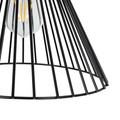 LEDTM® ARCWIRE 203-0015 Μοντέρνο Κρεμαστό Φωτιστικό Πλέγμα Μονόφωτο 1 x E27 IP20 Μαύρο Μέταλλο - Μ25 x Π25 x Υ30cm - Image 8