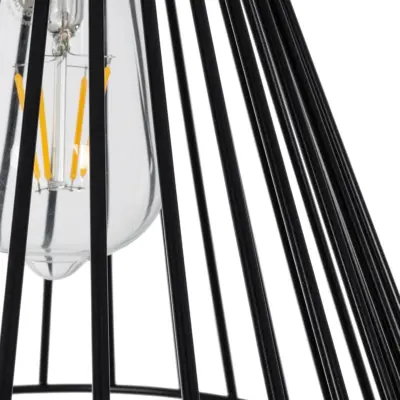 LEDTM® ARCWIRE 203-0015 Μοντέρνο Κρεμαστό Φωτιστικό Πλέγμα Μονόφωτο 1 x E27 IP20 Μαύρο Μέταλλο - Μ25 x Π25 x Υ30cm - Image 9