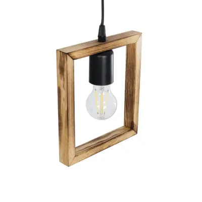 LEDTM® EDISON 203-0020 Vintage Κρεμαστό Φωτιστικό Ανάρτηση Μονόφωτο 1 x E27 IP20 Μπεζ Ξύλο - Μ19 x Π5 x Υ22cm - Image 7