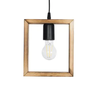 LEDTM® EDISON 203-0020 Vintage Κρεμαστό Φωτιστικό Ανάρτηση Μονόφωτο 1 x E27 IP20 Μπεζ Ξύλο - Μ19 x Π5 x Υ22cm - Image 8