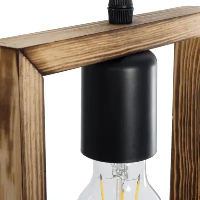 LEDTM® EDISON 203-0020 Vintage Κρεμαστό Φωτιστικό Ανάρτηση Μονόφωτο 1 x E27 IP20 Μπεζ Ξύλο - Μ19 x Π5 x Υ22cm - Image 9