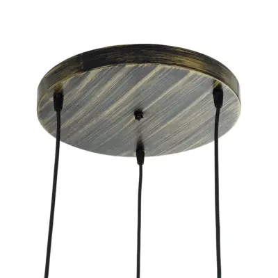 LEDTM® YASAM 203-0025 Vintage Κρεμαστό Φωτιστικό Πλέγμα Τρίφωτο 3 x E27 IP20 Καφέ Ρατάν - Μ42 x Π42 x Υ54cm - Image 9