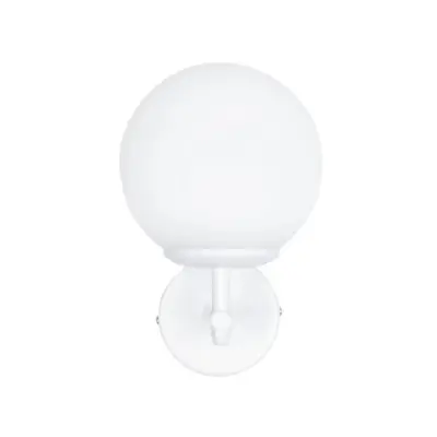 LEDTM® DALPH 203-0030 Vintage Επιτοίχιο Φωτιστικό Απλίκα Μονόφωτο 1 x E27 IP20 Λευκό Μέταλλο με Λευκό Γυαλί - M18 x Π15 x Υ23cm - Image 4