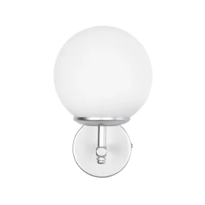 LEDTM® DALPH 203-0031 Vintage Επιτοίχιο Φωτιστικό Απλίκα Μονόφωτο 1 x E27 IP20 Ασημί Μέταλλο με Λευκό Γυαλί - M18 x Π15 x Υ23cm - Image 4