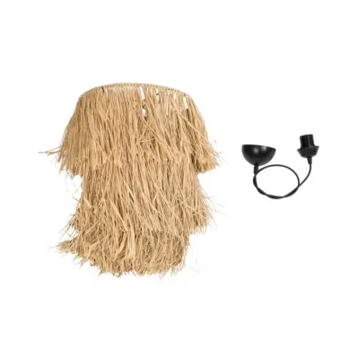 LEDTM® WEG 203-0036 Boho Κρεμαστό Φωτιστικό Καπέλο Μονόφωτο 1 x E27 IP20 Μπέζ Raffia - M45 x Π45 x Υ53cm - Image 11