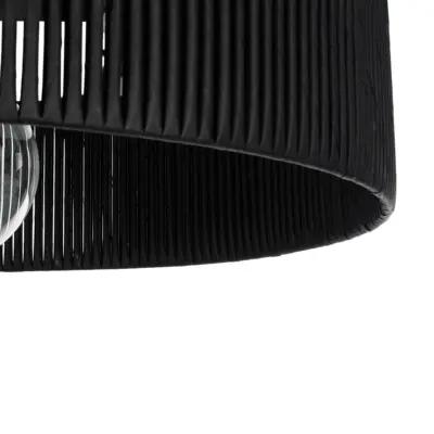 LEDTM® KYCLOS 203-0046 Boho Κρεμαστό Φωτιστικό Καπέλο Μονόφωτο 1 x E27 IP20 Μαύρο Rattan - M55 x Π55 x Υ20cm - Image 9