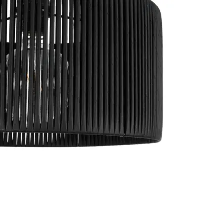 LEDTM® KYCLOS 203-0048 Boho Κρεμαστό Φωτιστικό Καπέλο Μονόφωτο 1 x E27 IP20 Μαύρο Rattan - M40 x Π40 x Υ25.5cm - Image 8