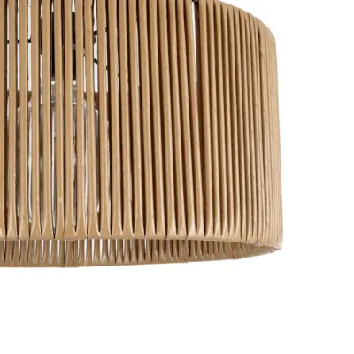 LEDTM® KYCLOS 203-0049 Boho Κρεμαστό Φωτιστικό Καπέλο Μονόφωτο 1 x E27 IP20 Μπεζ Rattan - M40 x Π40 x Υ25.5cm - Image 8