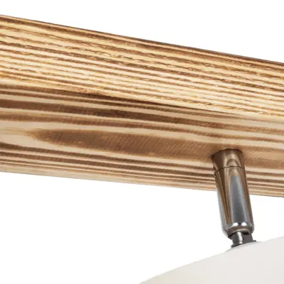 LEDTM® CUP 203-0055 Vintage Φωτιστικό Οροφής Ράγα Τρίφωτο 3 x E27 IP20 Μπεζ Ξύλο με Λευκό Ύφασμα - Μ60 x Π14 x Υ26cm - Image 7