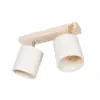 LEDTM® CUP 203-0059 Vintage Φωτιστικό Οροφής Ράγα Δίφωτο 2 x E27 IP20 Μπέζ Ξύλο με Λευκό Ύφασμα - Μ42 x Π14 x Υ26cm
