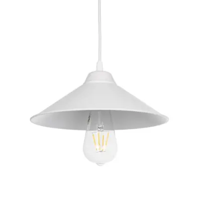 LEDTM® FONTE 203-0081 Μοντέρνο Κρεμαστό Φωτιστικό Καμπάνα Μονόφωτο 1 x E27 IP20 Λευκό Πλαστικό - Μ25.5 x Π25.5 x Υ10cm