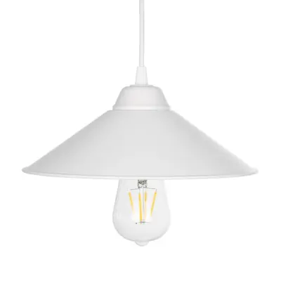 LEDTM® FONTE 203-0081 Μοντέρνο Κρεμαστό Φωτιστικό Καμπάνα Μονόφωτο 1 x E27 IP20 Λευκό Πλαστικό - Μ25.5 x Π25.5 x Υ10cm - Image 5