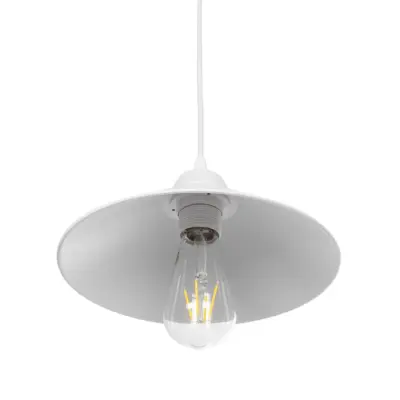 LEDTM® FONTE 203-0081 Μοντέρνο Κρεμαστό Φωτιστικό Καμπάνα Μονόφωτο 1 x E27 IP20 Λευκό Πλαστικό - Μ25.5 x Π25.5 x Υ10cm - Image 6