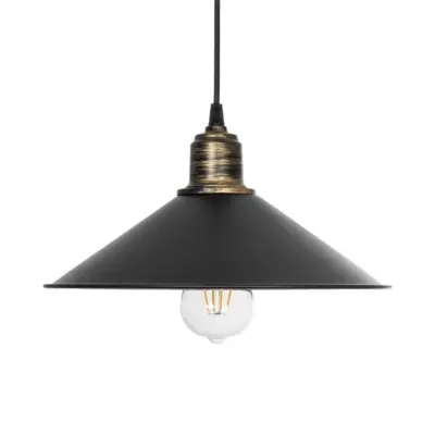 LEDTM® FERRO 203-0082 Μοντέρνο Κρεμαστό Φωτιστικό Καμπάνα Μονόφωτο 1 x E27 IP20 Μαύρο & Μπρούτζινο Πλαστικό - Μ30 x Π30 x Υ15cm - Image 5