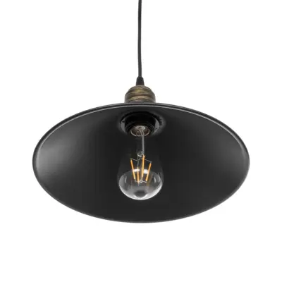 LEDTM® FERRO 203-0082 Μοντέρνο Κρεμαστό Φωτιστικό Καμπάνα Μονόφωτο 1 x E27 IP20 Μαύρο & Μπρούτζινο Πλαστικό - Μ30 x Π30 x Υ15cm - Image 6