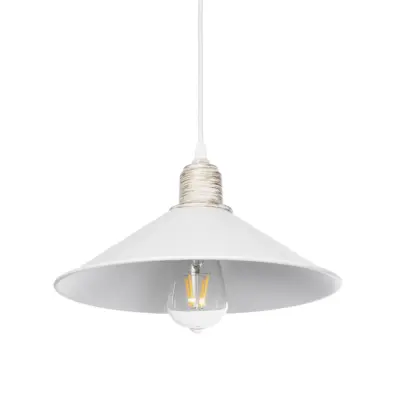 LEDTM® FERRO 203-0083 Μοντέρνο Κρεμαστό Φωτιστικό Καμπάνα Μονόφωτο 1 x E27 IP20 Λευκό & Χρυσό Πλαστικό - Μ30 x Π30 x Υ15cm