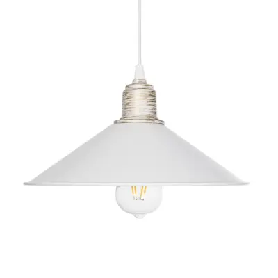 LEDTM® FERRO 203-0083 Μοντέρνο Κρεμαστό Φωτιστικό Καμπάνα Μονόφωτο 1 x E27 IP20 Λευκό & Χρυσό Πλαστικό - Μ30 x Π30 x Υ15cm - Image 5