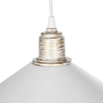 LEDTM® FERRO 203-0083 Μοντέρνο Κρεμαστό Φωτιστικό Καμπάνα Μονόφωτο 1 x E27 IP20 Λευκό & Χρυσό Πλαστικό - Μ30 x Π30 x Υ15cm - Image 9