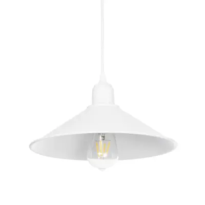 LEDTM® FERRO 203-0085 Μοντέρνο Κρεμαστό Φωτιστικό Καμπάνα Μονόφωτο 1 x E27 IP20 Λευκό Πλαστικό - Μ30 x Π30 x Υ15cm
