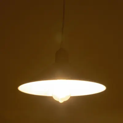 LEDTM® FERRO 203-0085 Μοντέρνο Κρεμαστό Φωτιστικό Καμπάνα Μονόφωτο 1 x E27 IP20 Λευκό Πλαστικό - Μ30 x Π30 x Υ15cm - Image 3