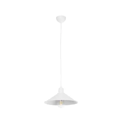 LEDTM® FERRO 203-0085 Μοντέρνο Κρεμαστό Φωτιστικό Καμπάνα Μονόφωτο 1 x E27 IP20 Λευκό Πλαστικό - Μ30 x Π30 x Υ15cm - Image 4