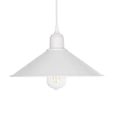 LEDTM® FERRO 203-0085 Μοντέρνο Κρεμαστό Φωτιστικό Καμπάνα Μονόφωτο 1 x E27 IP20 Λευκό Πλαστικό - Μ30 x Π30 x Υ15cm - Image 5