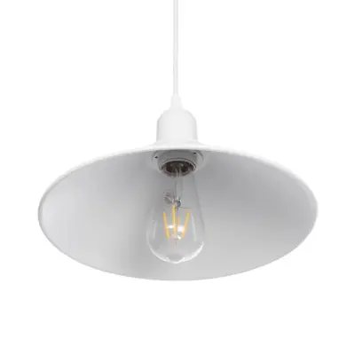 LEDTM® FERRO 203-0085 Μοντέρνο Κρεμαστό Φωτιστικό Καμπάνα Μονόφωτο 1 x E27 IP20 Λευκό Πλαστικό - Μ30 x Π30 x Υ15cm - Image 6