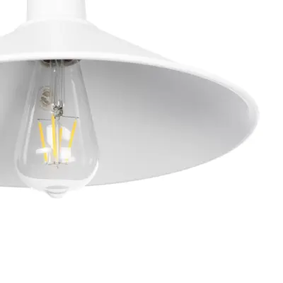 LEDTM® FERRO 203-0085 Μοντέρνο Κρεμαστό Φωτιστικό Καμπάνα Μονόφωτο 1 x E27 IP20 Λευκό Πλαστικό - Μ30 x Π30 x Υ15cm - Image 8