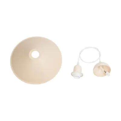 LEDTM® FERRO 203-0086 Μοντέρνο Κρεμαστό Φωτιστικό Καμπάνα Μονόφωτο 1 x E27 IP20 Μπεζ Πλαστικό - Μ30 x Π30 x Υ15cm - Image 11