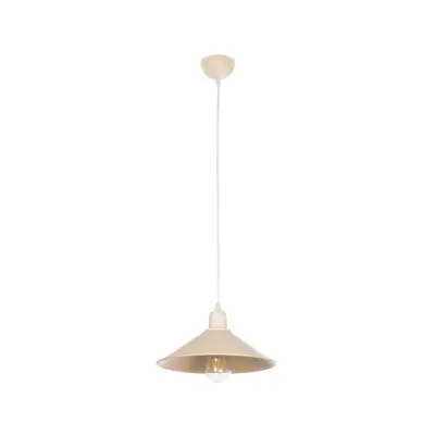 LEDTM® FERRO 203-0086 Μοντέρνο Κρεμαστό Φωτιστικό Καμπάνα Μονόφωτο 1 x E27 IP20 Μπεζ Πλαστικό - Μ30 x Π30 x Υ15cm - Image 4