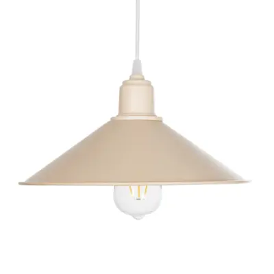 LEDTM® FERRO 203-0086 Μοντέρνο Κρεμαστό Φωτιστικό Καμπάνα Μονόφωτο 1 x E27 IP20 Μπεζ Πλαστικό - Μ30 x Π30 x Υ15cm - Image 5