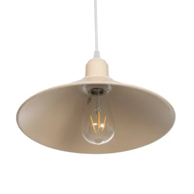 LEDTM® FERRO 203-0086 Μοντέρνο Κρεμαστό Φωτιστικό Καμπάνα Μονόφωτο 1 x E27 IP20 Μπεζ Πλαστικό - Μ30 x Π30 x Υ15cm - Image 6