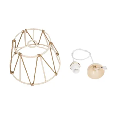 LEDTM® JUTE 203-0092 Μοντέρνο Κρεμαστό Φωτιστικό Σχοινί Μονόφωτο 1 x E27 IP20 Μπεζ Πλαστικό με Μπεζ Σχοινί - Μ30 x Π30 x Υ23cm - Image 11