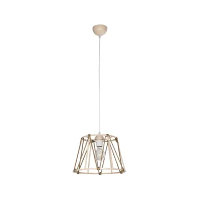 LEDTM® JUTE 203-0092 Μοντέρνο Κρεμαστό Φωτιστικό Σχοινί Μονόφωτο 1 x E27 IP20 Μπεζ Πλαστικό με Μπεζ Σχοινί - Μ30 x Π30 x Υ23cm - Image 4