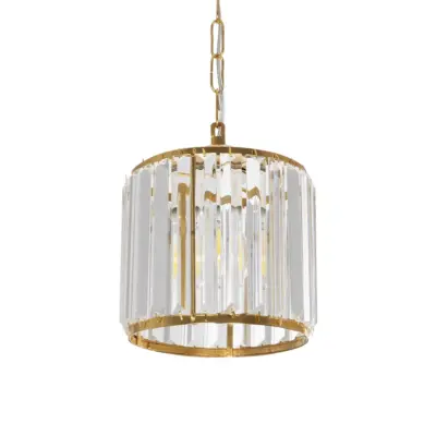 LEDTM® GLAMOROUS 203-0093 Κλασικό Κρεμαστό Φωτιστικό Κρύσταλλα Μονόφωτο 1 x E27 IP20 Χρυσό Μέταλλο με Διάφανο Κρύσταλλο - Μ19 x Π19 x Υ16.5cm