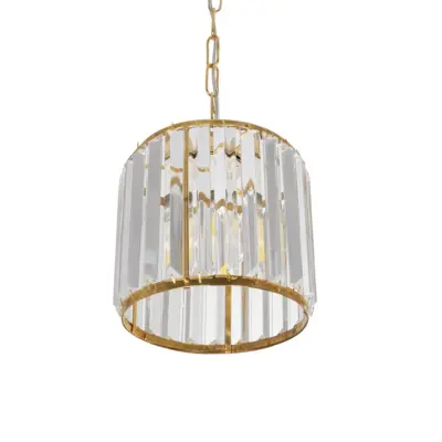 LEDTM® GLAMOROUS 203-0093 Κλασικό Κρεμαστό Φωτιστικό Κρύσταλλα Μονόφωτο 1 x E27 IP20 Χρυσό Μέταλλο με Διάφανο Κρύσταλλο - Μ19 x Π19 x Υ16.5cm - Image 6