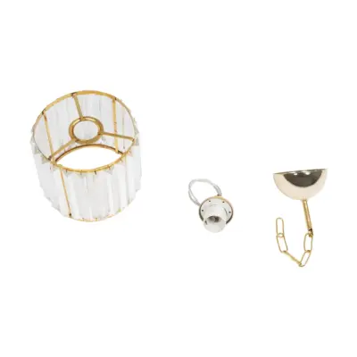LEDTM® GLAMOROUS 203-0093 Κλασικό Κρεμαστό Φωτιστικό Κρύσταλλα Μονόφωτο 1 x E27 IP20 Χρυσό Μέταλλο με Διάφανο Κρύσταλλο - Μ19 x Π19 x Υ16.5cm - Image 10