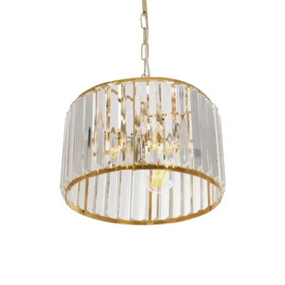LEDTM® GLAMOROUS 203-0094 Κλασικό Κρεμαστό Φωτιστικό Κρύσταλλα Τρίφωτο 3 x E27 IP20 Χρυσό Μεταλλό με Διάφανο Κρύσταλλο - Μ28 x Π28 x Υ21.5cm - Image 6