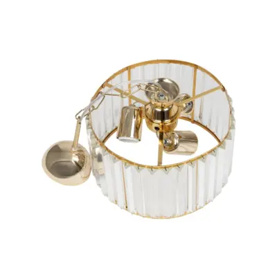 LEDTM® GLAMOROUS 203-0094 Κλασικό Κρεμαστό Φωτιστικό Κρύσταλλα Τρίφωτο 3 x E27 IP20 Χρυσό Μεταλλό με Διάφανο Κρύσταλλο - Μ28 x Π28 x Υ21.5cm - Image 10