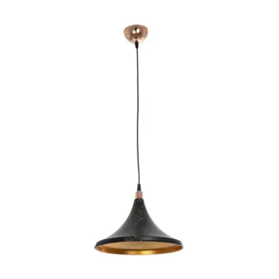 LEDTM® MARBLE 203-0099 Μοντέρνο Κρεμαστό Φωτιστικό Καμπάνα Μονόφωτο 1 x E27 IP20 Μαύρο & Χρυσό Πλαστικό - Μ30 x Π30 x Υ20cm - Image 4
