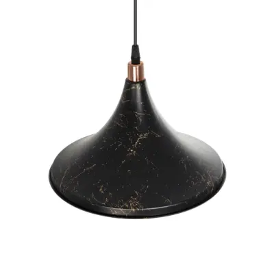 LEDTM® MARBLE 203-0099 Μοντέρνο Κρεμαστό Φωτιστικό Καμπάνα Μονόφωτο 1 x E27 IP20 Μαύρο & Χρυσό Πλαστικό - Μ30 x Π30 x Υ20cm - Image 7