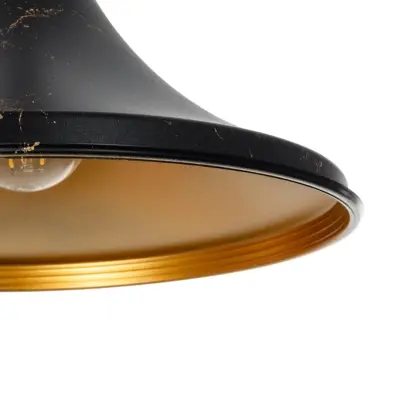 LEDTM® MARBLE 203-0099 Μοντέρνο Κρεμαστό Φωτιστικό Καμπάνα Μονόφωτο 1 x E27 IP20 Μαύρο & Χρυσό Πλαστικό - Μ30 x Π30 x Υ20cm - Image 8