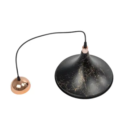 LEDTM® MARBLE 203-0099 Μοντέρνο Κρεμαστό Φωτιστικό Καμπάνα Μονόφωτο 1 x E27 IP20 Μαύρο & Χρυσό Πλαστικό - Μ30 x Π30 x Υ20cm - Image 10